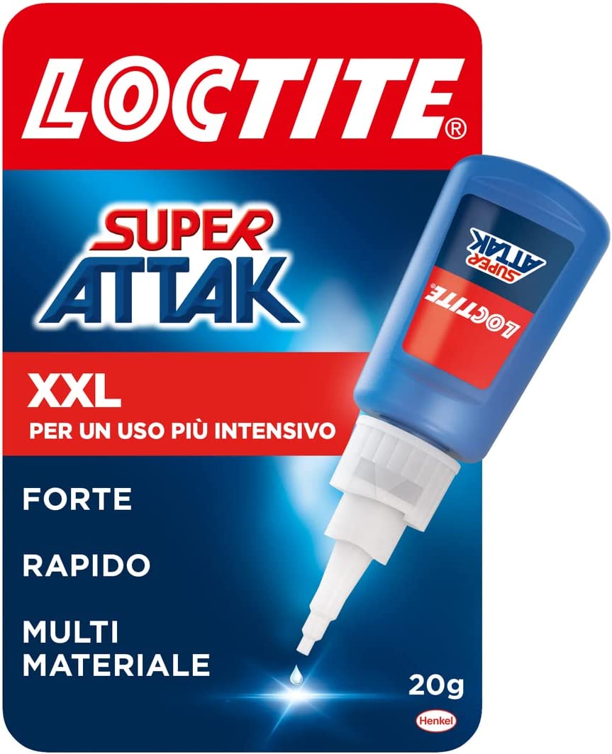 Loctite Super Attak XXL 20 g, Colla Liquida Trasparente per Usi Precisi,  Colla Universale Istantanea, Colla Forte e Resistente, 1 x 20 g - Barin  Store