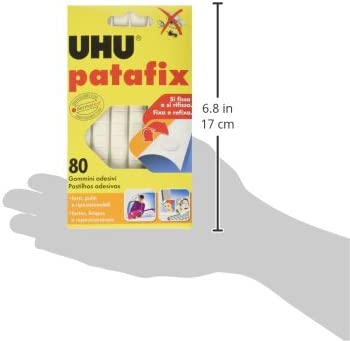 UHU Patafix 41710 - Gomma adesiva removibile, Bianco, confezione da 80  gommini - Barin Store